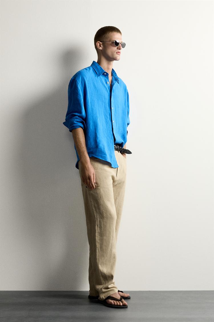 Camisa de lino 100% corte relajado 4