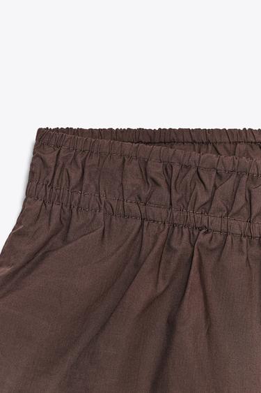 POPLIN MINI SHORTS - Dark brown by Zara - Image 7
