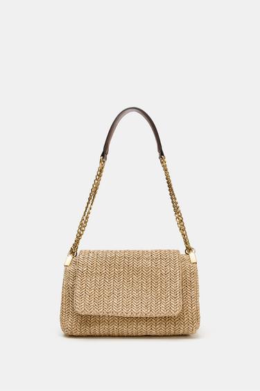 BOLSO BANDOLERA CADENA METÁLICA - Beige claro de Zara - Imagen 0