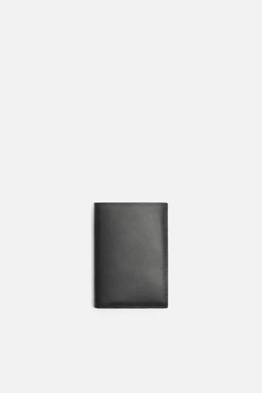LEATHER PASSPORT WALLET - Black by Zara - Image 0