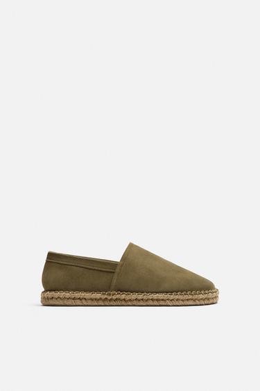 LEATHER ESPADRILLES - Green by Zara