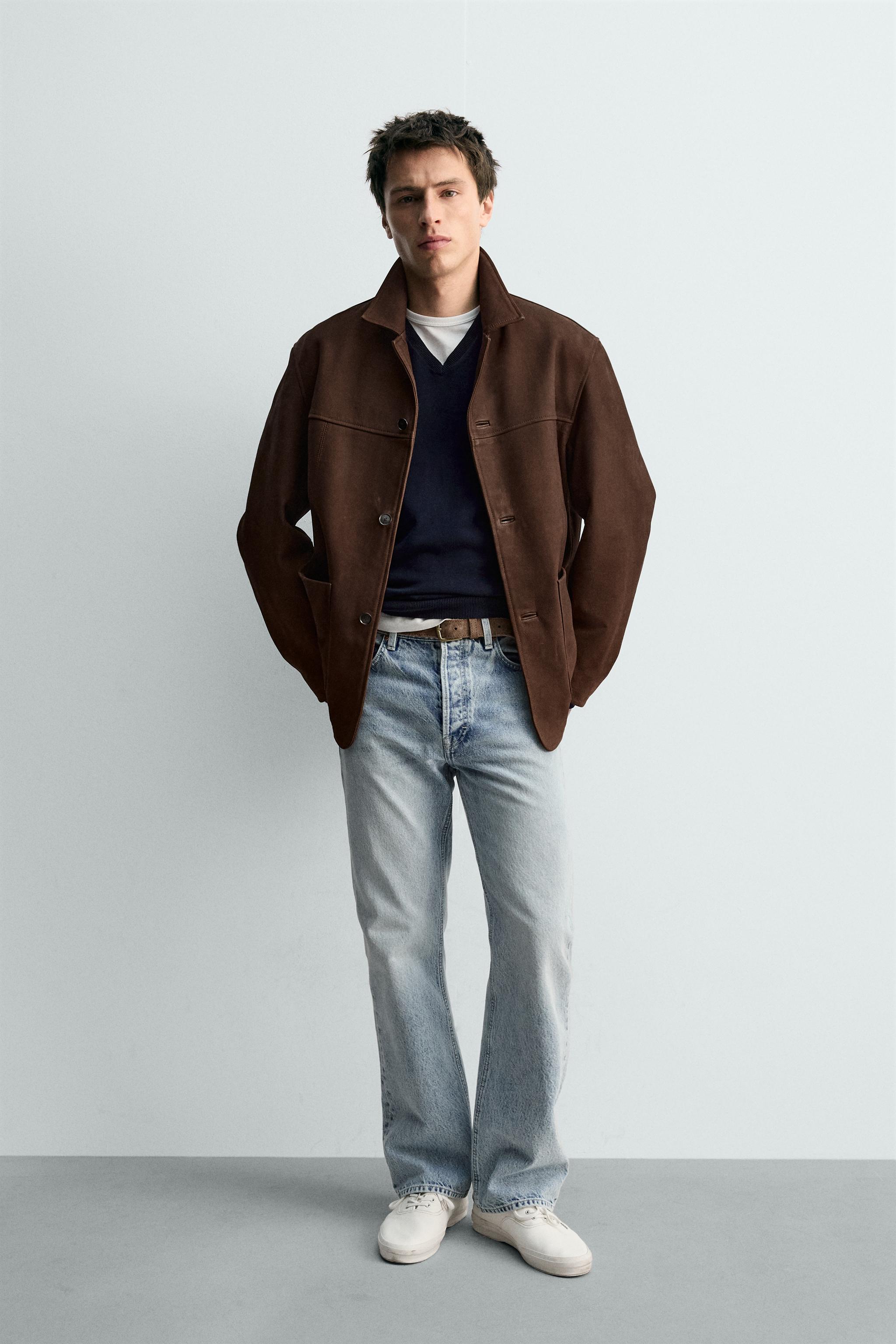 BLOUSON COUPE DÉCONTRACTÉE EN CUIR