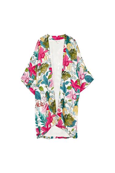 KIMONO WITH ASYMMETRIC HEM