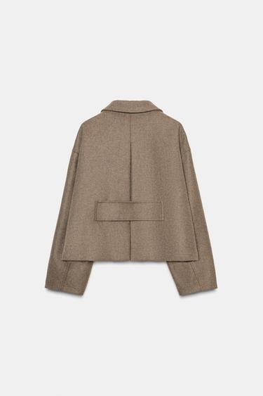 MANTEAU COURT AVEC LAINE - Vison foncé de Zara - Image 8
