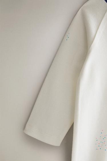 BABY SPACE FOOTED ROMPER — Oyster-white 2