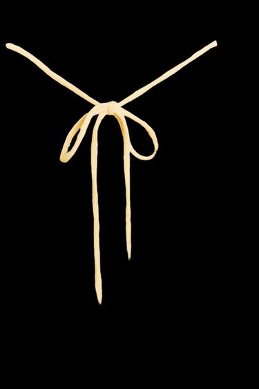 TEXTURED HALTER TOP - Light yellow by Zara