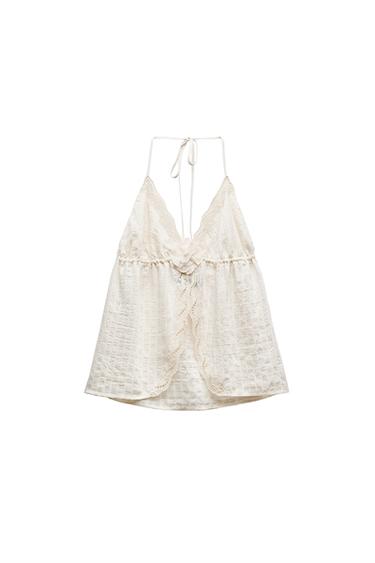 FLOWER HALTER TOP