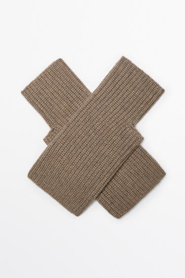 100% Cashmere Knit Mittens — Ecru 2