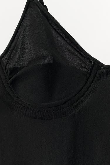 SHEER BODYSUIT WITH POLYAMIDE STRAPS - Black by Zara - Image 5
