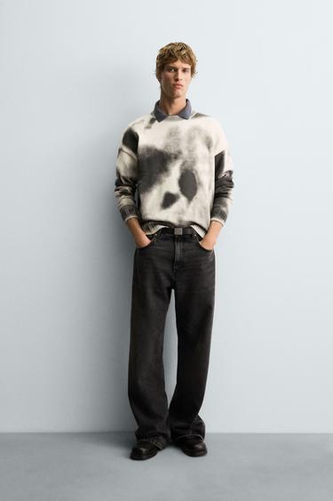 سترة بطبعة تجريدية مغسولة - خَام الخاص بـ Zara