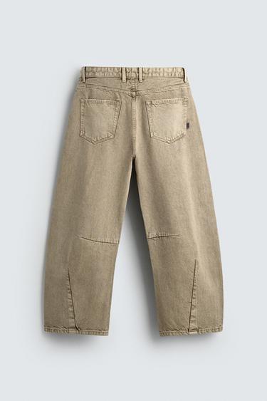 PANTALON BARREL FIT DÉLAVÉ - Sable de Zara - Image 7