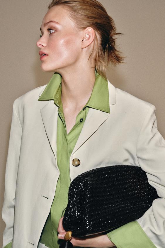 BRAIDED CLUTCH BAG - Black de Zara - Imagen 0