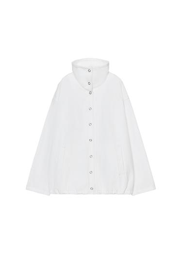 جاكيت قياس كبير بغرز - أبيض الخاص بـ Zara
