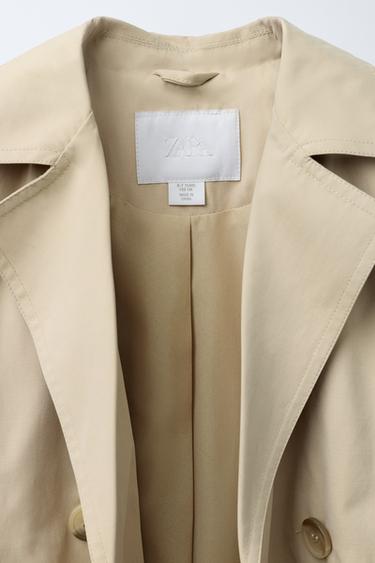 BASIC LONG TRENCH COAT - camel by Zara - Image 5