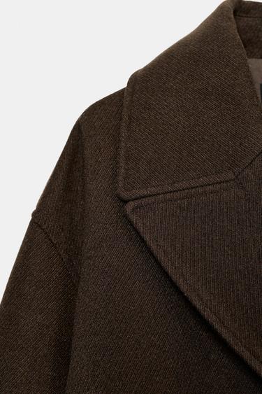 MANTEAU COURT CROISÉ - Marron de Zara - Image 5