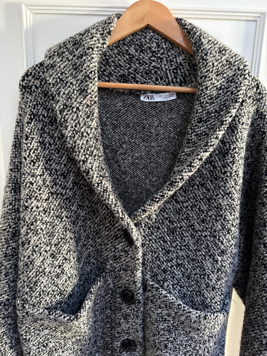 WRAP COLLAR KNIT COAT - Image 4