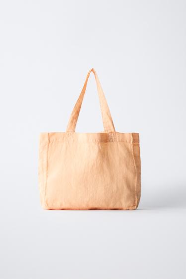 GEANTĂ SHOPPER 100% IN - Mandarină de la Zara