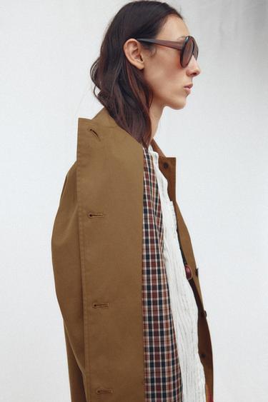 TRENCH MIDI ZW COLLECTION - Camel oscuro de Zara