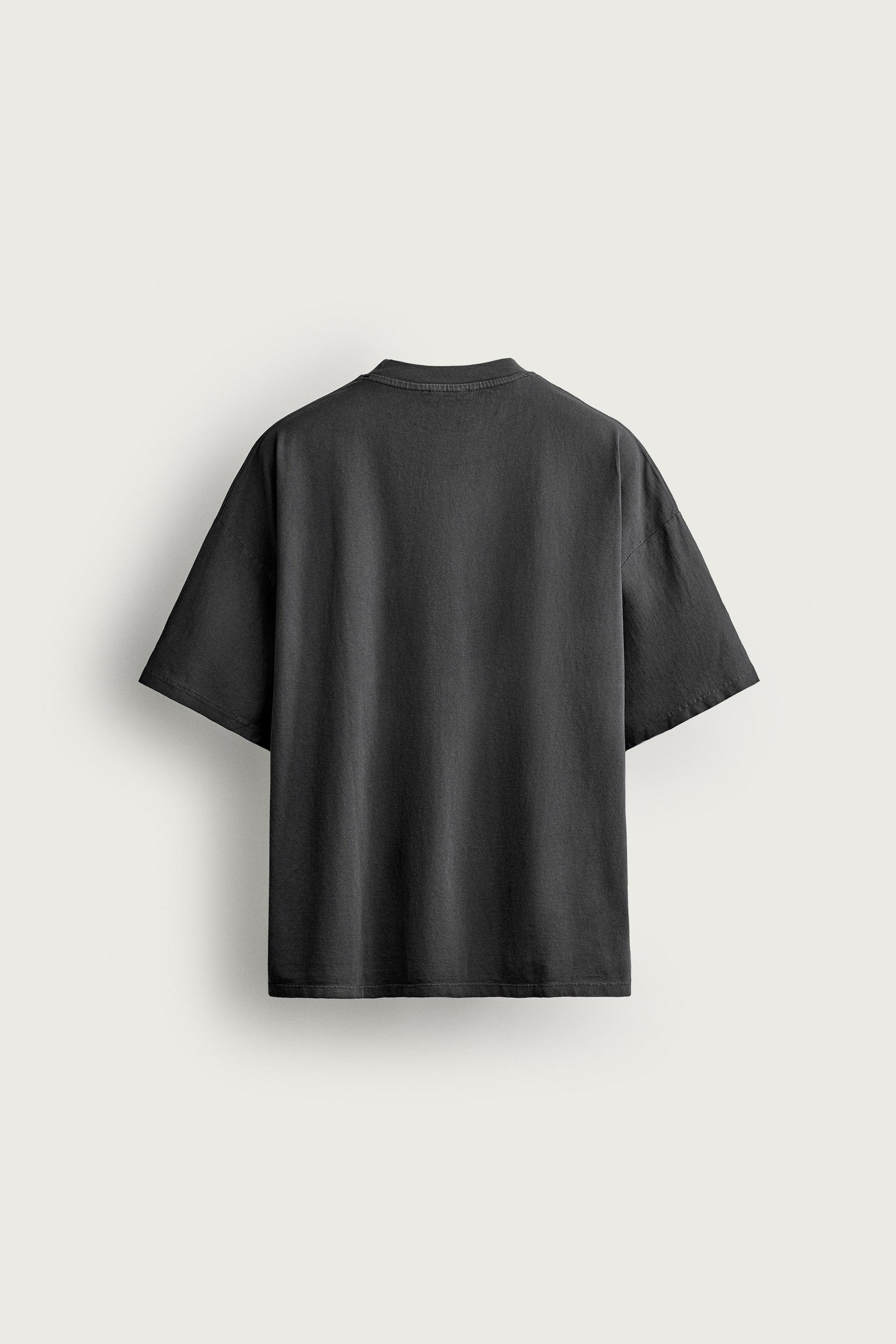 Мужские футболки Zara BASIC WASHED RELAXED FIT T-SHIRT — фото 8