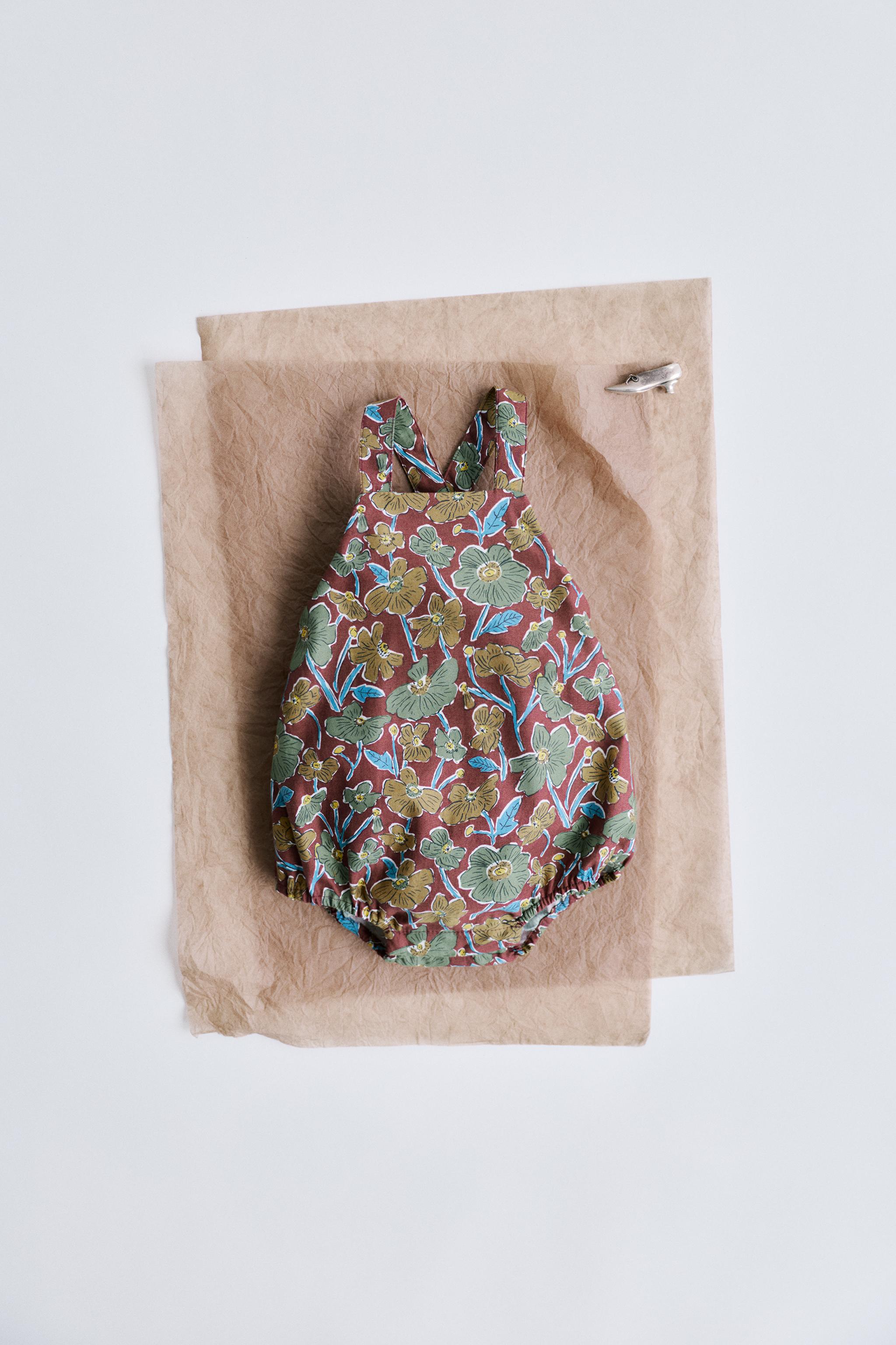 FLORAL PRINT ROMPER MADE WITH LIBERTY FABRIC — Multicoloured