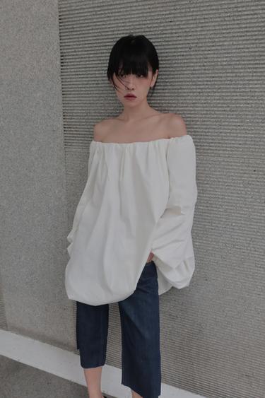 ZW COLLECTION VOLUMINOUS DRESS - Oyster-white by Zara