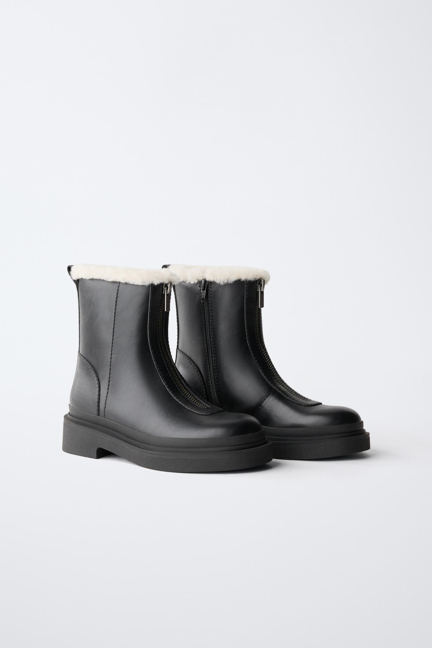 Детские ботинки Zara Lined Zip-Up Ankle, цвет: Чёрный — фото 2
