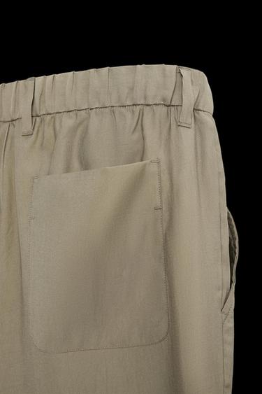 LYOCELL BLEND TROUSERS - Khaki by Zara