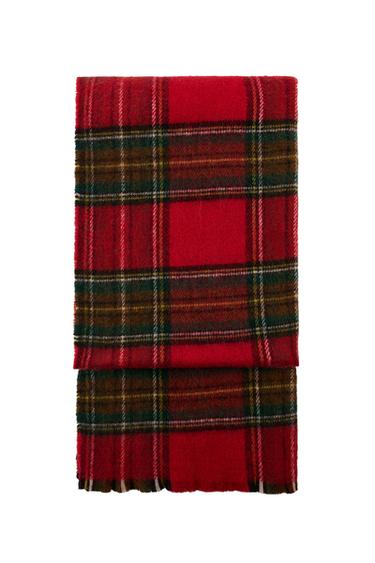 CHECKED SCARF - Red by Zara