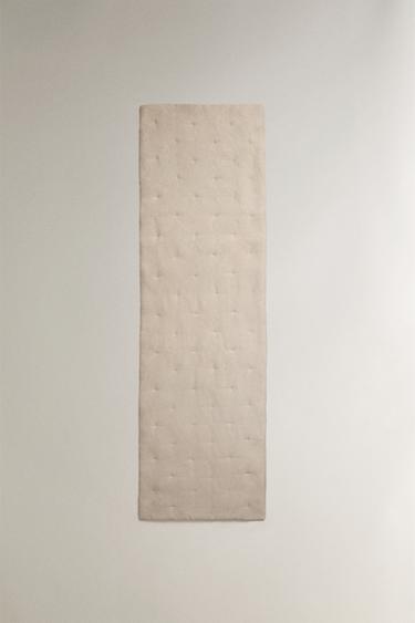 PLEATED FOOT OF THE BED QUILTED BEDSPREAD - Brown by Zara - Image 0