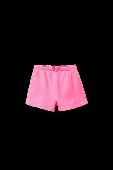 UNI-BERMUDASHORTS MIT STICKEREI - Neonrosa von Zara