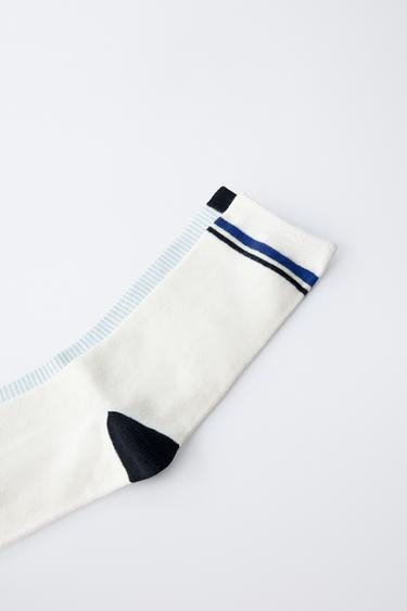 2-PACK OF LOGO AND STRIPE SOCKS - Blue by Zara - Image 1