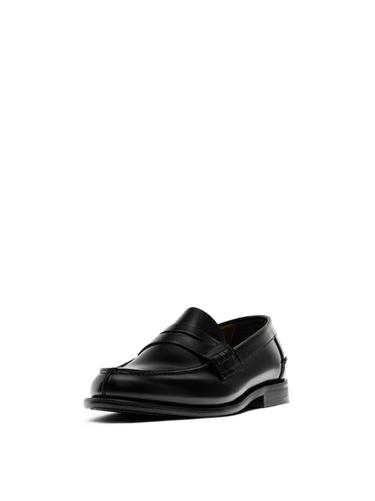 Zara Leather loafers with penny strap - Black
