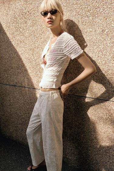 HONEYCOMB KNIT CARDIGAN - White by Zara