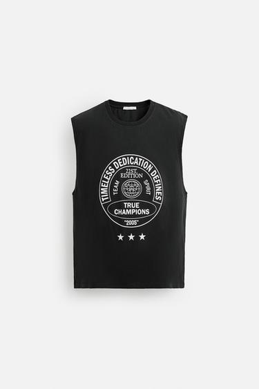 CAMISETA TANK ESTAMPADOS LAVADOS - Gris antracita de Zara - Imagen 0