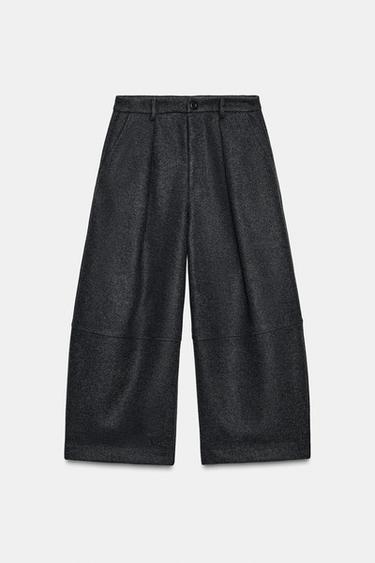 BALLOON TROUSERS WITH PLEATS - Dark grey by Zara