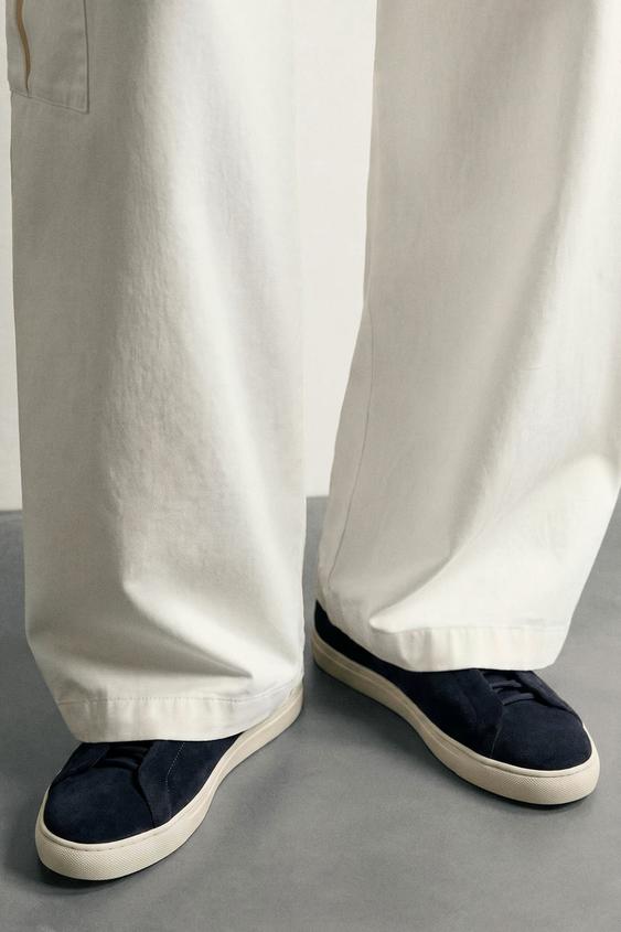 ZAPATILLA PIEL - Azul de Zara - Imagen 0
