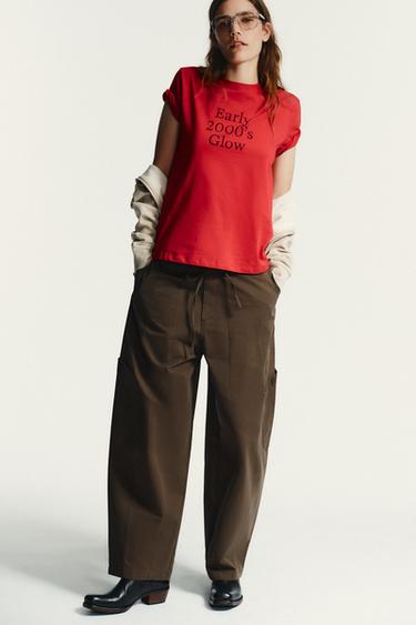 T-SHIRT INSCRIPTION - Framboise de Zara - Image 1