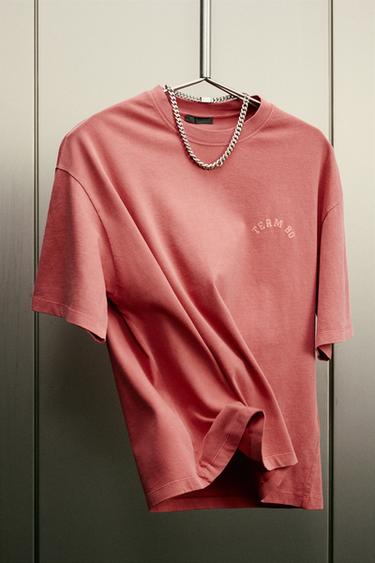 VARSITY FADED T-SHIRT - Red by Zara