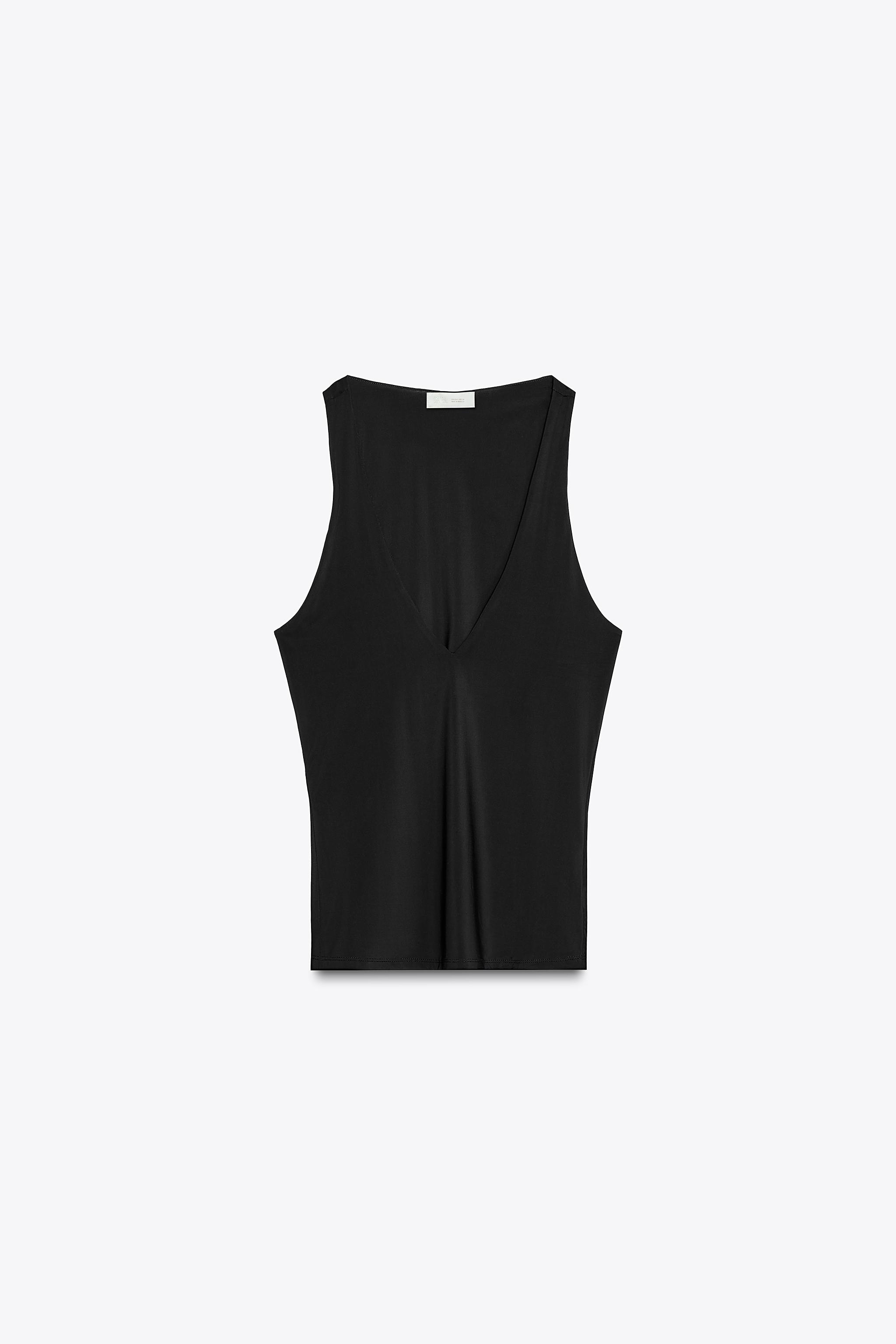 V-NECK TOP - Black | ZARA United States