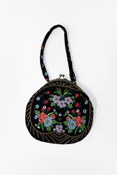 BEADED VELVET HANDBAG - Black by Zara