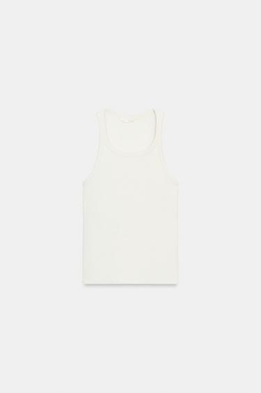 SLEEVELESS TOP - Ecru by Zara