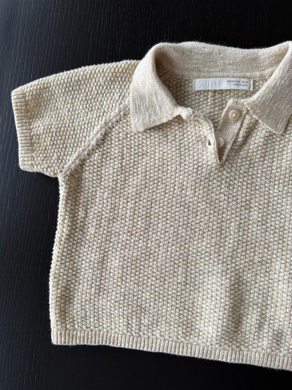 TEXTURED KNIT POLO JUMPER - Image 2