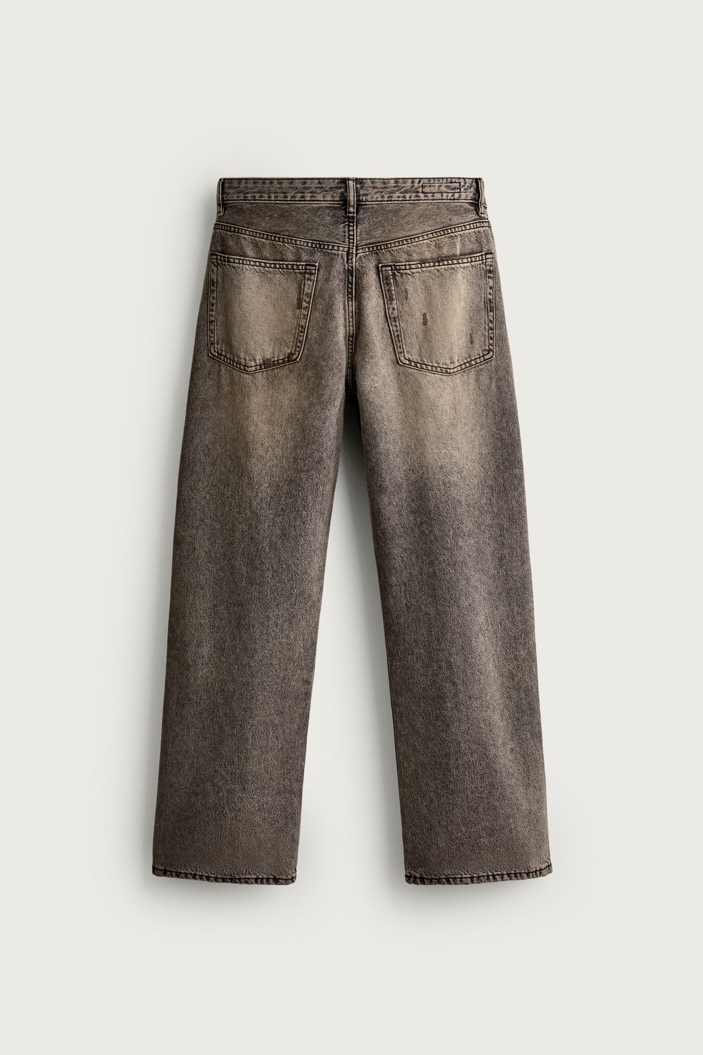Мужские джинсы Zara Baggy Fit, цвет: Серый / Рыжевато-коричневый — фото 8