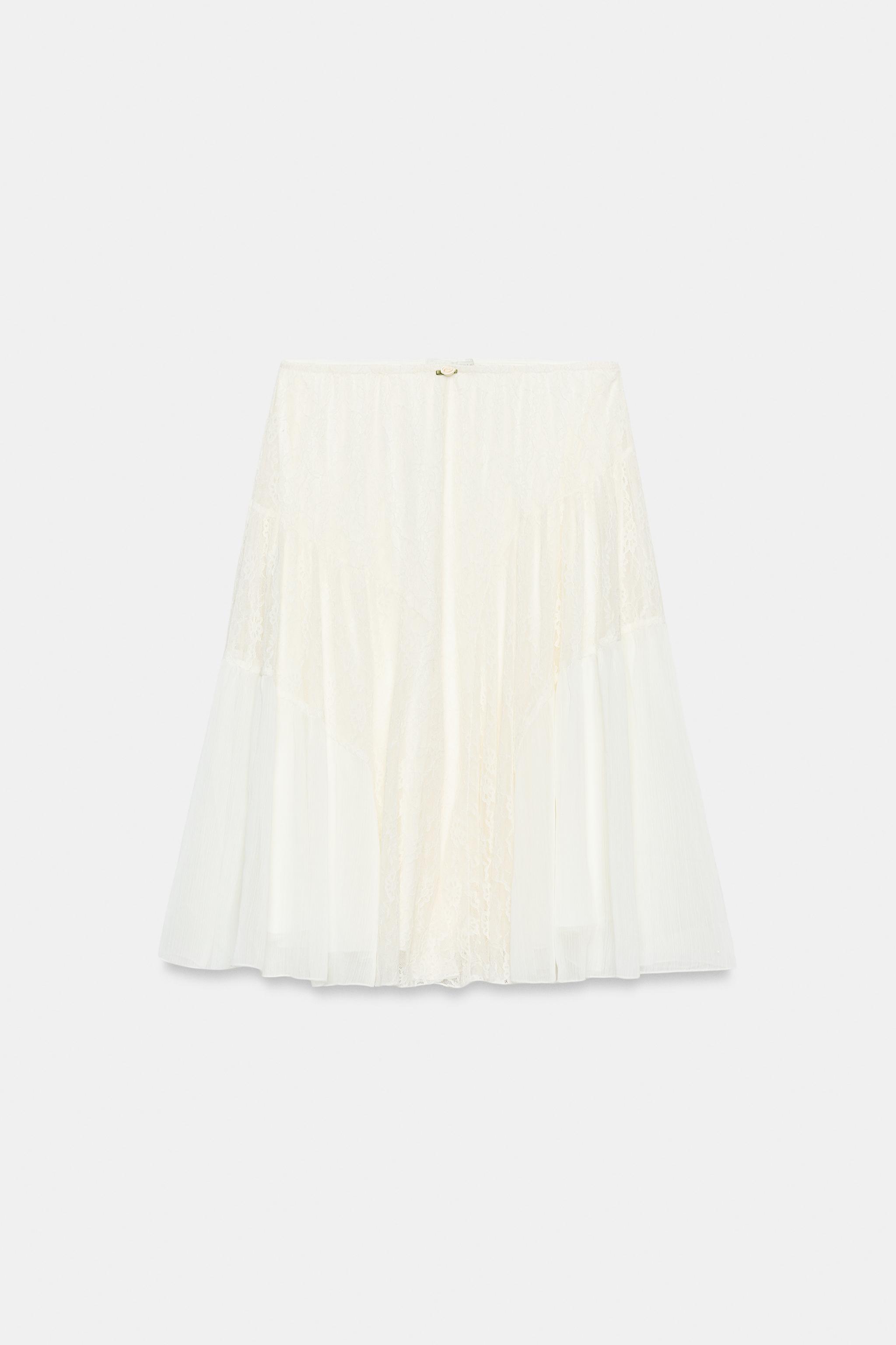 COMBINATION LACE SKIRT - Ecru | ZARA Canada