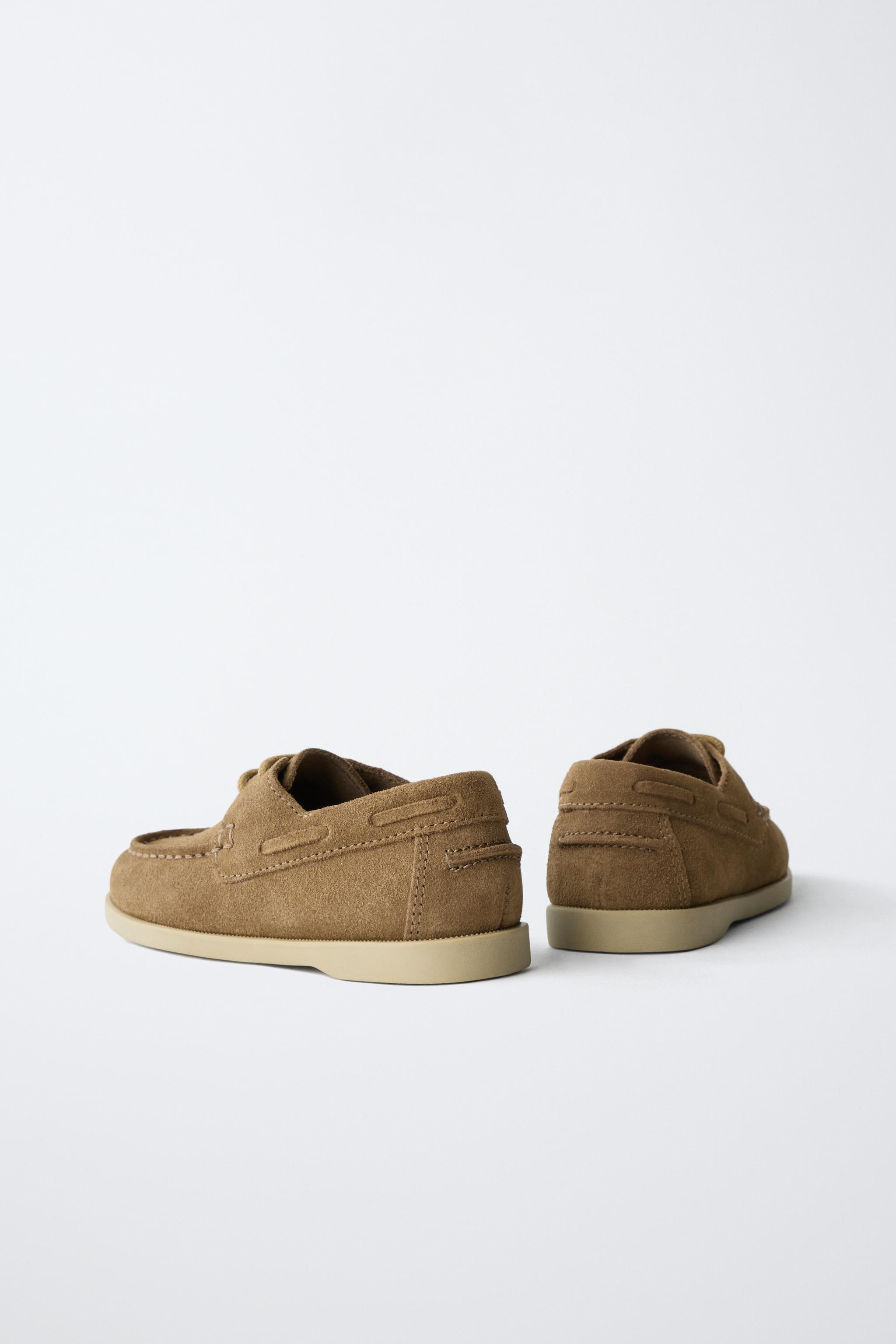 Обувь Zara LEATHER LACE-UP BOAT SHOES — фото 5