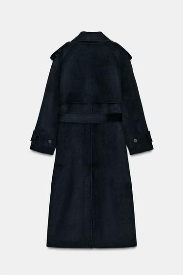 MANTEAU LONG MÉLANGE LAINE ZW COLLECTION LIMITED EDITION - Bleu marine de Zara - Image 7
