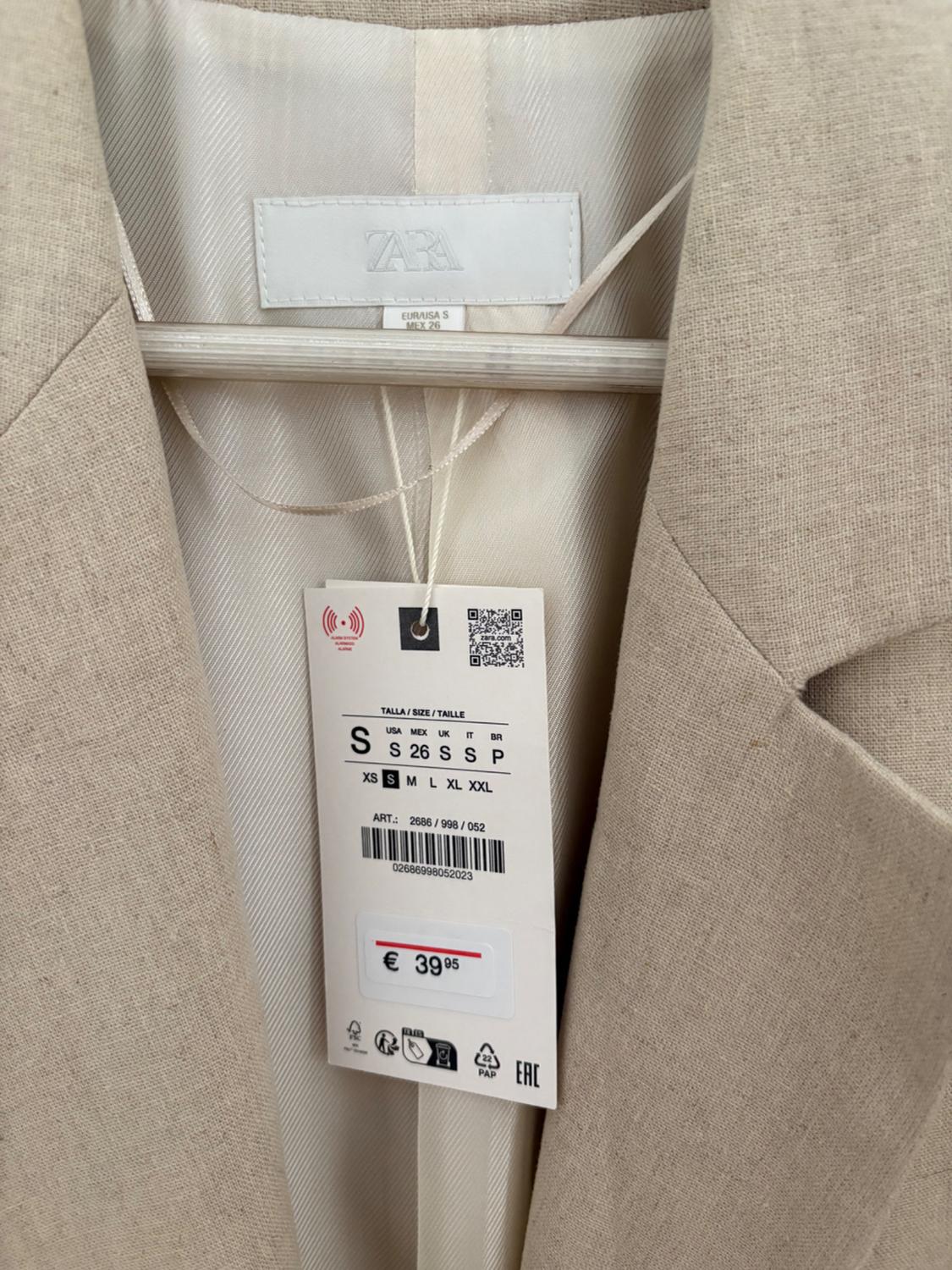 LINEN BLEND BLAZER WITH PRINTED CUFFS - Image 3