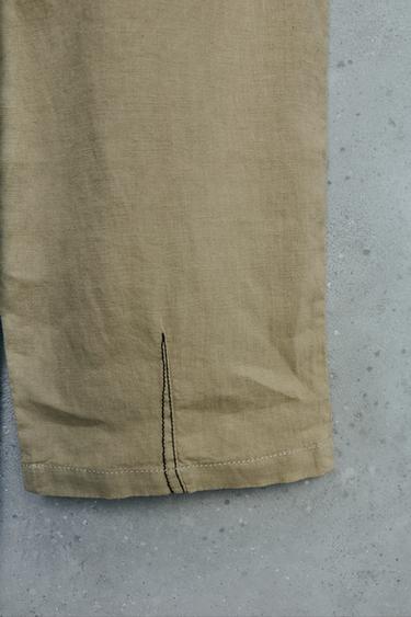 STORIESZ - 100% LINEN TROUSERS - Beige by Zara - Image 3