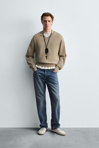 PULL EN COTON - RAMIE - Beige de Zara