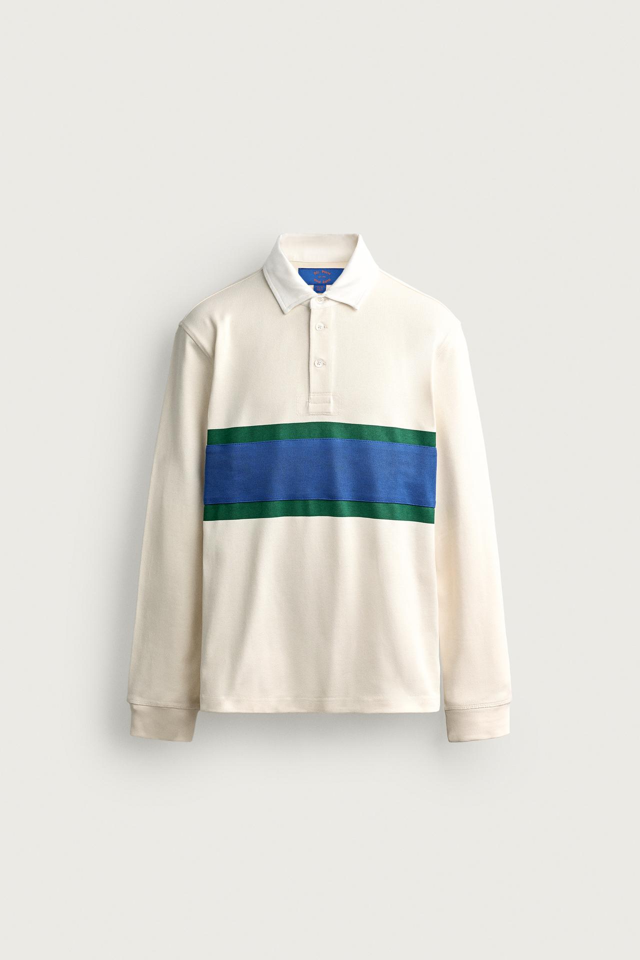 0FR. PARIS X ZARA CONTRASTE POLO SHIRT — Light beige